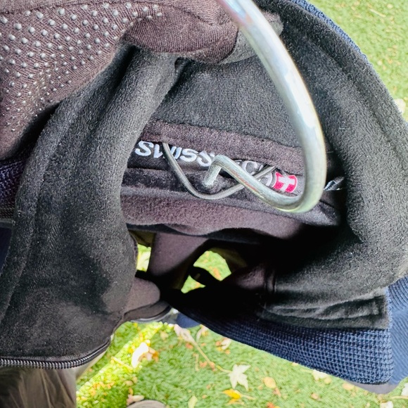 Swiss Tech Mens Soft Shell Waffle Knit Jacket Navy and Gray Size M Fleece Lined - Picture 5 of 5